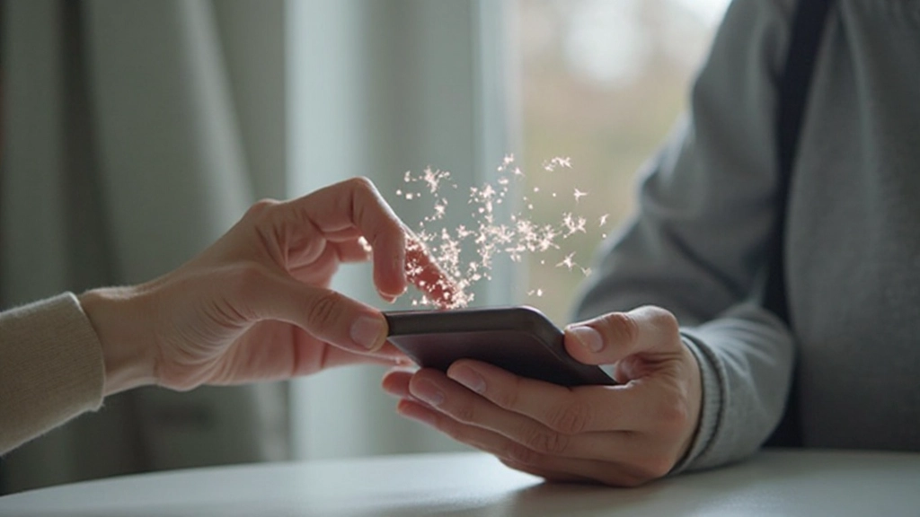 Animatie-achtig diagram met verschillende touch-gestures getoond op smartphone scherm